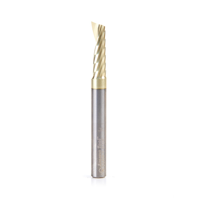 Amana Tool 51458-Z CNC SC Spiral O Single Flute, Aluminum Cutting 1/4 D x 7/8 CH x 1/4 SHK x 2-1/2 Inch Long Up-Cut ZrN 