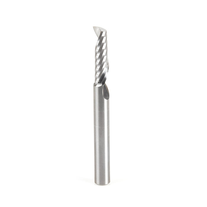 Amana Tool 51458 CNC SC Spiral O Single Flute, Aluminum Cutting 1/4 D x 7/8 CH x 1/4 SHK x 2-1/2 Inch Long Up-Cut Router