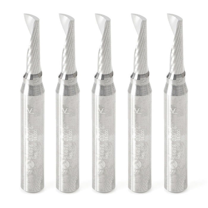 Amana Tool 51478-5 5 Pc 3/16"X1/4"Shk Spiral Alum - CNC Router Store