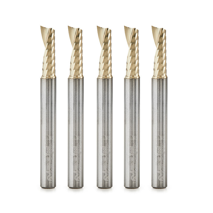 Amana Tool 51480-Z-5 5 Pc 1/4"X1/4"Shk Spiral ZrN - CNC Router Store