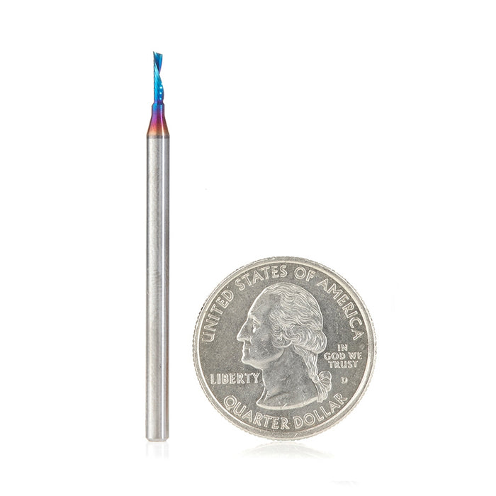 Amana Tool 51515-K CNC Spektra Coated SC Spiral O Single Flute, Plastic Cutting 1/16 D x 1/4 CH x 1/8 SHK x 2 Inch Long 