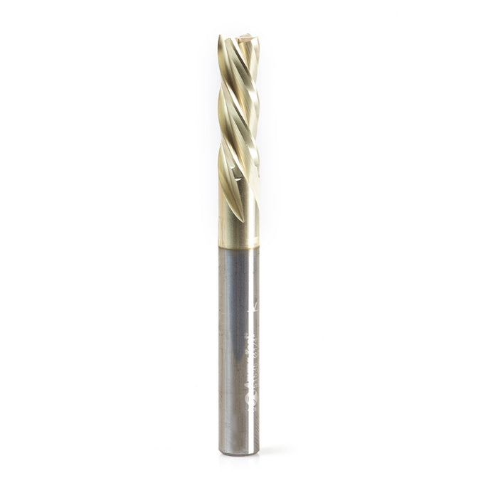 Amana Tool 51535 Glass Cutting 1/4 D x 3/4 CH x 1/4 SHK x 2-1/4 Inch Long x 4 Flute Solid Carbide ZrN Coated Down-Cut Ro