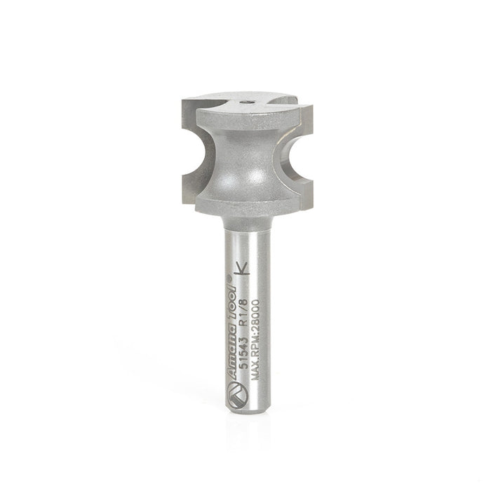 Amana Tool 51543 Carbide Tipped Bullnose 1/8 Radius x 23/32 Dia x 9/16 Cut Height x 1/4 Inch Shank Router Bit