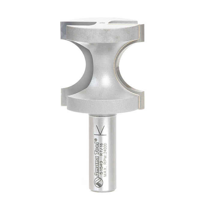 Amana Tool 51549 Carbide Tipped Bullnose 7/16 Radius x 1-1/2 Dia x 1-1/2 Cut Height x 1/2 Inch Shank Router Bit