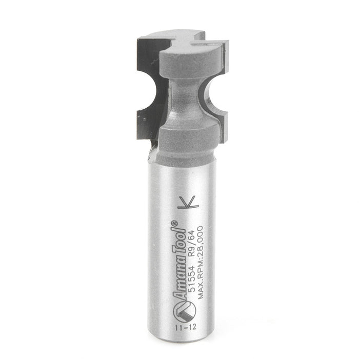 Amana Tool 51554 Carbide Tipped Bullnose 9/64 R x 21/32 D x 3/4 CH x 1/2 Inch SHK Router Bit