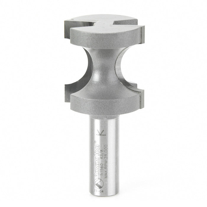 Amana Tool 51560 Carbide Tipped Bullnose 3/8 R x 1-3/8 D x 1-27/64 CH x 1/2 Inch SHK Router Bit