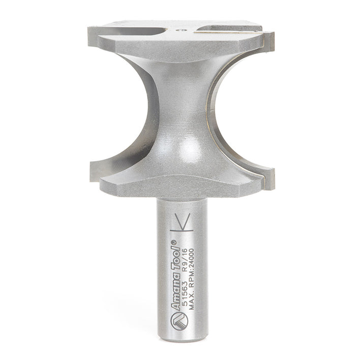 Amana Tool 51563 Carbide Tipped Bullnose 9/16 Radius x 1-13/16 Dia x 1-1/2 Cut Height x 1/2 Inch Shank Router Bit