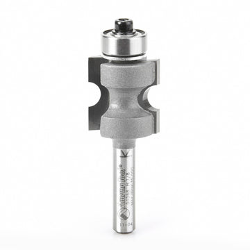 Amana Tool 51568 Carbide Tipped Bullnose 1/8 R x 3/4 D x 3/4 CH x 1/4 Inch SHK w/ Lower Ball Bearing Router Bit