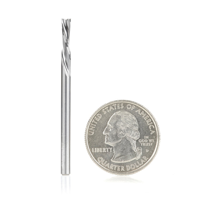 Amana Tool 51781 SC CNC Spiral Double O Flute, Plastic Cutting 1/8 Dia x 1/2 CH x 1/8 Shank x 2 Inch Long Down-Cut Route