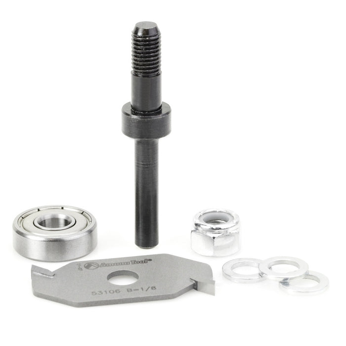 Amana Tool 53306 Slotting Cutter Assembly 2 Wing x 1-7/8 D x 1/8 CH x 1/4 Inch SHK Router Bit