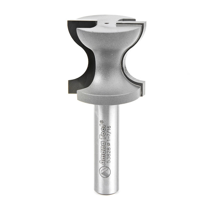 Amana Tool 53828 Carbide Tipped Window Sill Edge 3/8 R x 1-7/16 D x 1-3/8 CH x 1/2 Inch SHK Router Bit