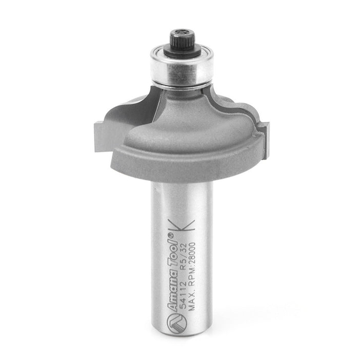 Amana Tool 54112 Carbide Tipped Ogee Fillet 5/32 R x 1-3/8 D x 1/2 CH x 1/2 Inch SHK w/ Lower Ball Bearing Router Bit