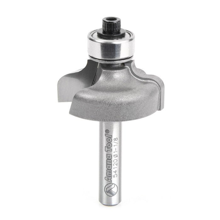 Amana Tool 54120 Carbide Tipped Ogee 5/32 R x 1-1/8 D x 1/2 CH x 1/4 Inch SHK w/ Lower Ball Bearing Router Bit