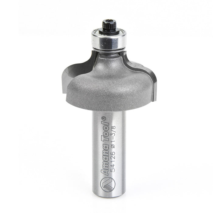 Amana Tool 54126 Carbide Tipped Ogee 1/4 x 3/16 R x 1-3/8 D x 11/16 CH x 1/4 Inch SHK w/ Lower Ball Bearing Router Bit
