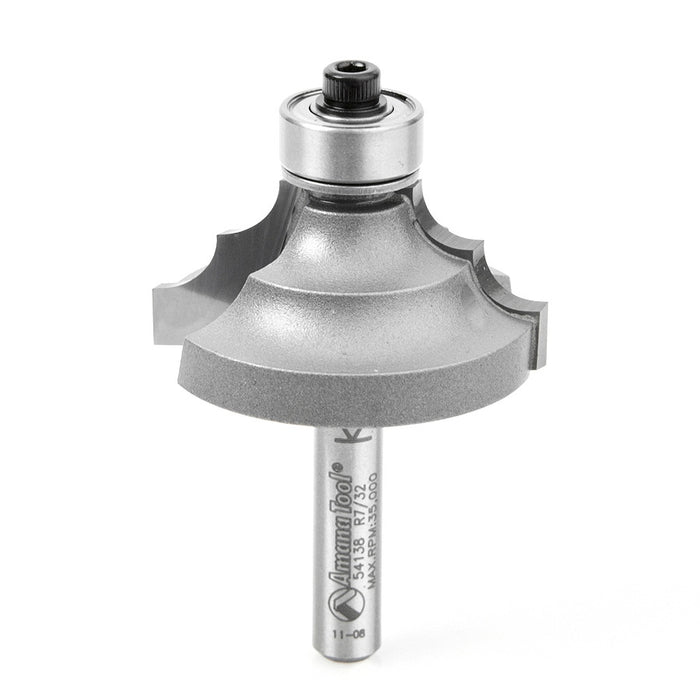 Amana Tool 54138 Carbide Tipped Classical Molding 7/32 R x 1-3/8 D x 11/16 CH x 1/4 Inch SHK w/ Lower Ball Bearing Route
