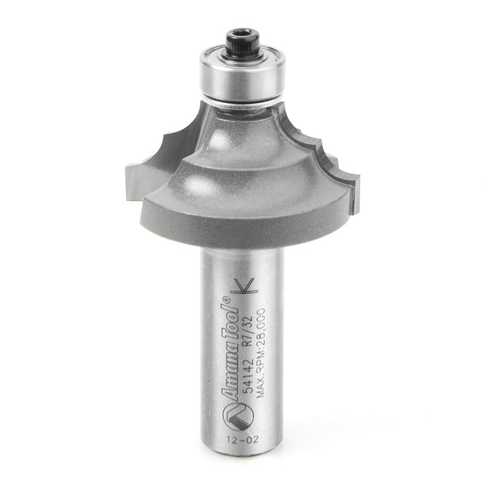 Amana Tool 54142 Carbide Tipped Classical Molding 7/32 R x 1-3/8 D x 11/16 CH x 1/2 Inch SHK w/ Lower Ball Bearing Route
