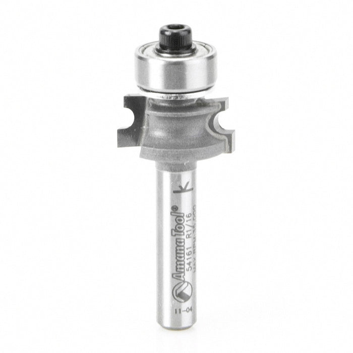 Amana Tool 54161 Carbide Tipped Corner Round 1/16 R x 45/64 D x 5/16 CH x 1/4 Inch SHK Router Bit
