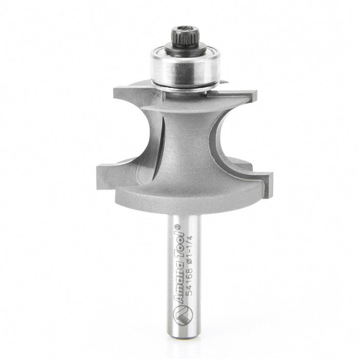 Amana Tool 54168 Carbide Tipped Corner Round 1/4 R x 1-1/4 D x 23/32 CH x 1/4 Inch SHK Router Bit