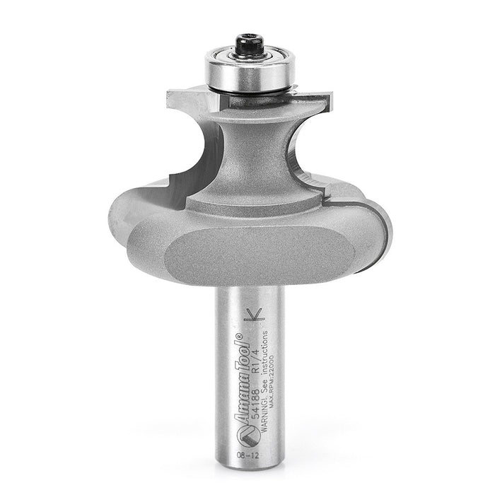 Amana Tool 54188 Carbide Tipped Matched Bead 1/4 R x 2 Inch D x 1-1/4 CH x 1/2 SHK w/ Lower Ball Bearing Router Bit