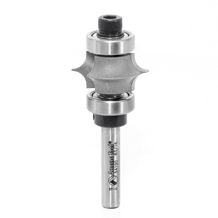 Amana Tool 54190 Carbide Tipped Leaf Edge Beading 3/16 R x 1 Inch D x 1/2 CH x 1/4 SHK Router Bit