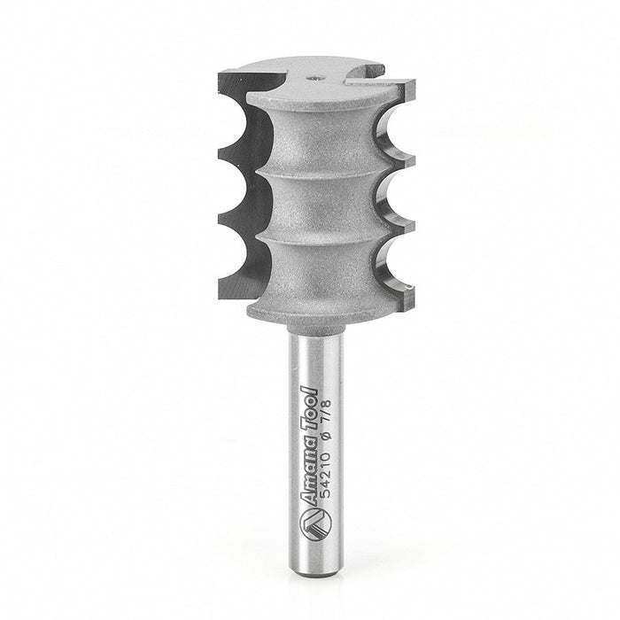 Amana Tool 54210 Carbide Tipped Triple Bead 1/8 R x 7/8 D x 1 Inch CH x 1/4 SHK Router Bit