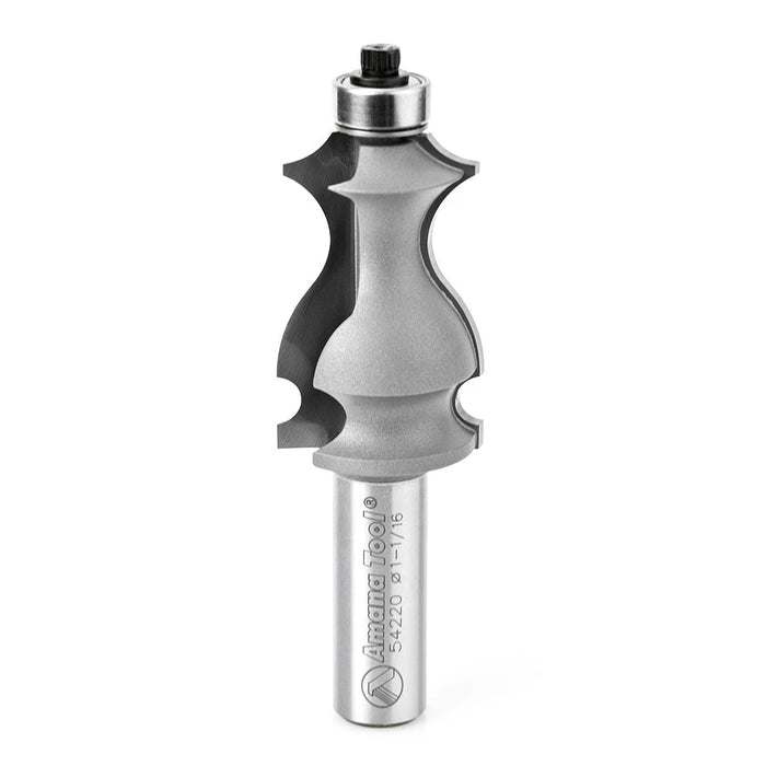 Amana Tool 54220 Carbide Tipped Classical Architectural Molding 1/8 x 7/8 x 3/8 R x 1 Inch D x 1-11/16 CH x 1/2 SHK Rout