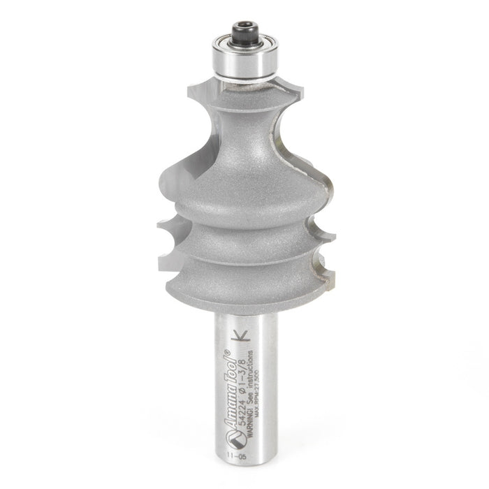 Amana Tool 54224 Carbide Tipped Classical Architectural Molding 1/16 x 1/4 x 7/16 x 1/8 R x 1-3/8 D x 1-5/8 CH x 1/2 Inc