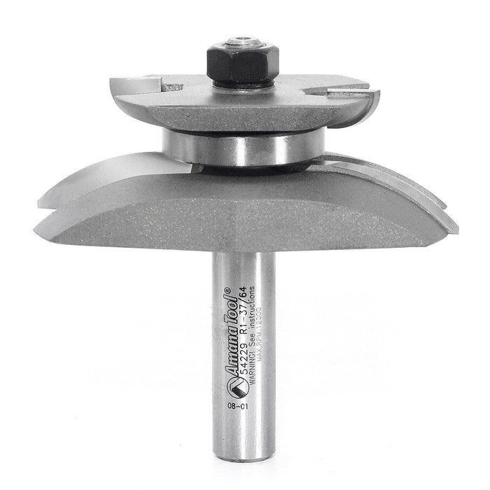 Amana Tool 54229 Carbide Tipped Cove Raised Panel with Back Cutter 1-9/16 R x 3-3/8 D x 1-1/16 CH x 1/2 Inch SHK Router 