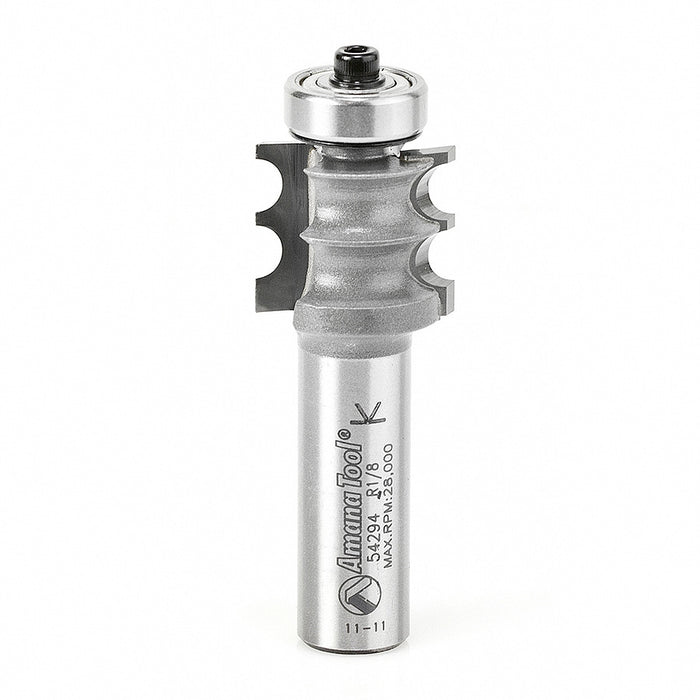 Amana Tool 54294 Carbide Tipped Double Beading 1/8 R x 7/8 D x 3/4 CH x 1/2 Inch SHK Router Bit