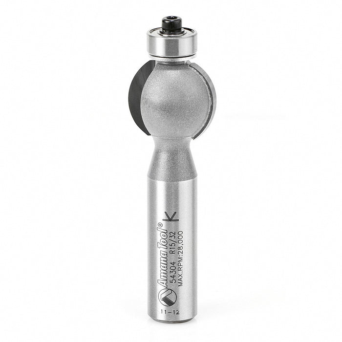 Amana Tool 54304 Carbide Tipped Edge Fluting 15/32 R x 7/8 D x 3/4 CH x 1/2 Inch SHK Router Bit