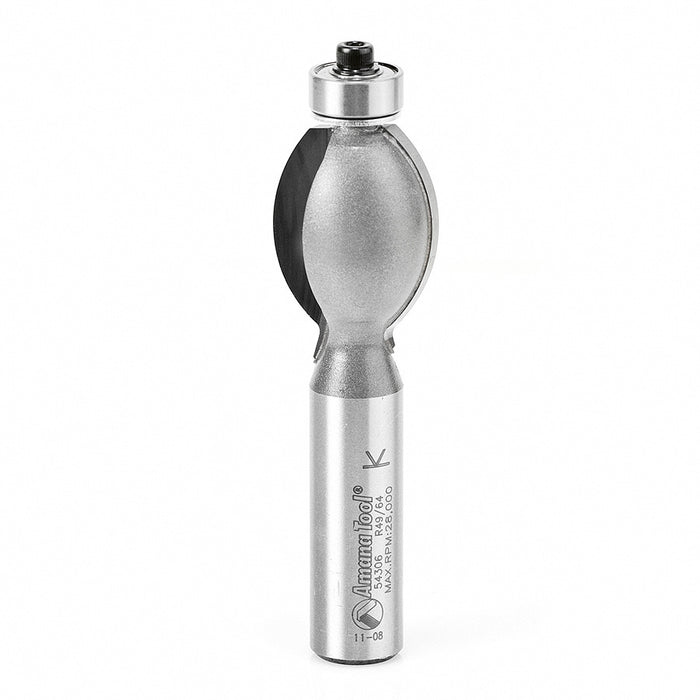 Amana Tool 54306 Carbide Tipped Edge Fluting 3/4 R x 7/8 D x 1 Inch CH x 1/2 SHK Router Bit