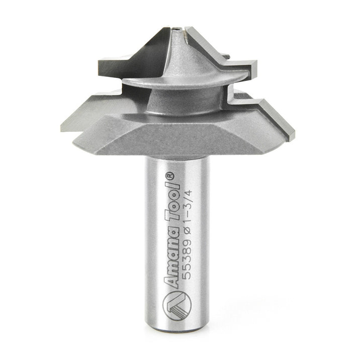 Amana Tool 55389 Carbide Tipped Lock Miter 45 Deg x 1-3/4 D x 7/8 CH x 1/2 Inch SHK Router Bit for 3/8 - 3/4 Material