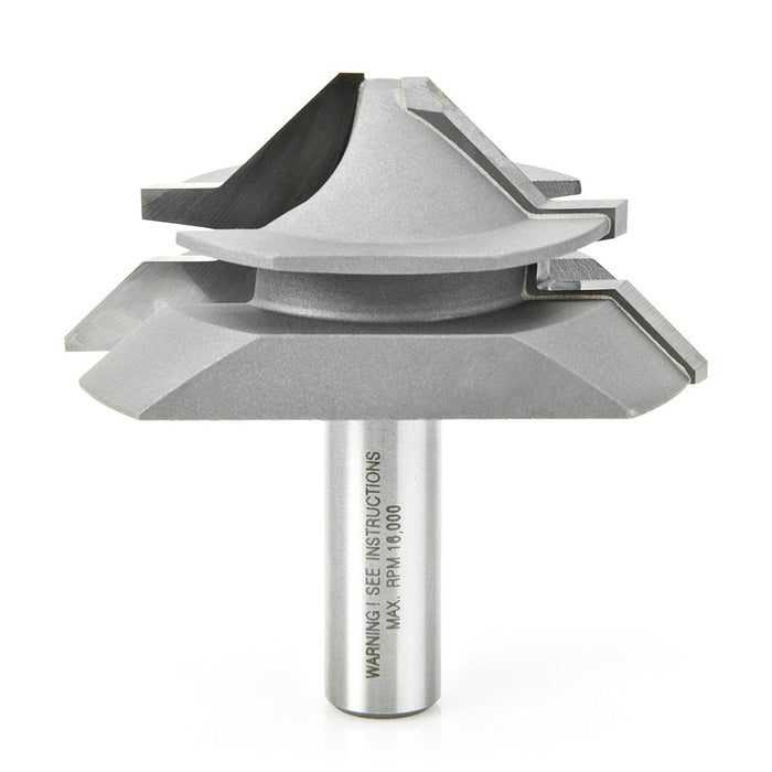 Amana Tool 55390 Carbide Tipped Lock Miter 45 Deg x 2-11/16 D x 1-3/16 CH x 1/2 Inch SHK Router Bit for 1/2 - 7/8 Materi