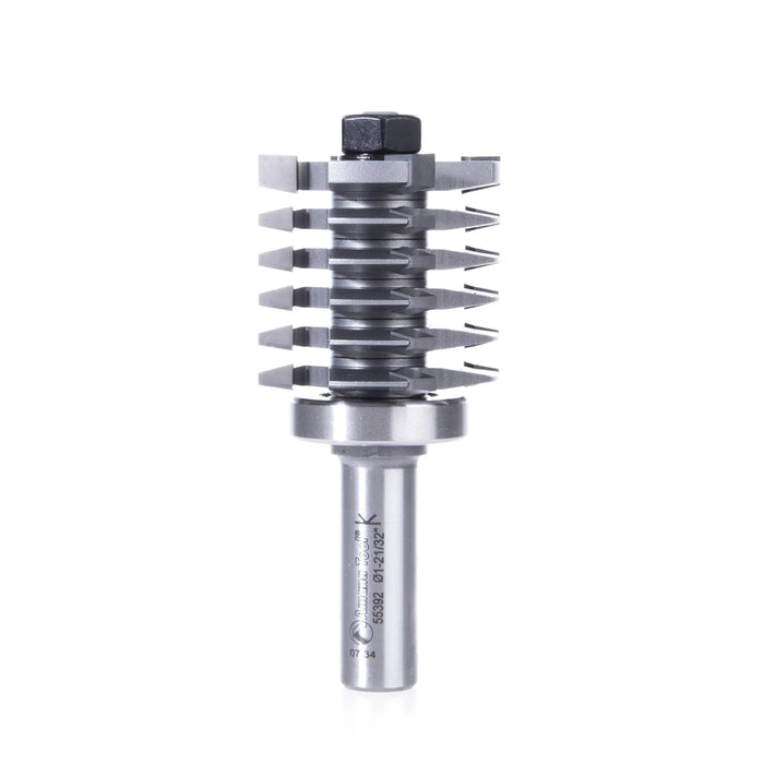 Amana Tool 55392 Carbide Tipped Finger Joint Assembly 1-21/32 D x 1-17/32 CH x 1/2 Inch SHK w/ Upper Ball Bearing Router