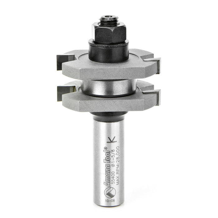 Amana Tool 55400 Carbide Tipped Tongue &amp; Groove 3/8 Kerf x 1-5/8 D x 3/4 CH x 1/2 Inch SHK w/ Lower BB Router Bit As
