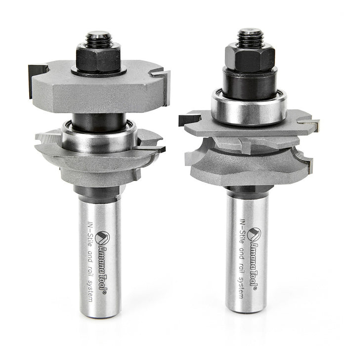Amana Tool 55437 Carbide Tipped InStile &amp; Rail Bead 3/16 R x 1-5/8 D x 5/8 to 1-1/8 CH x 1/2 Inch SHK w/ Lower BB Ad