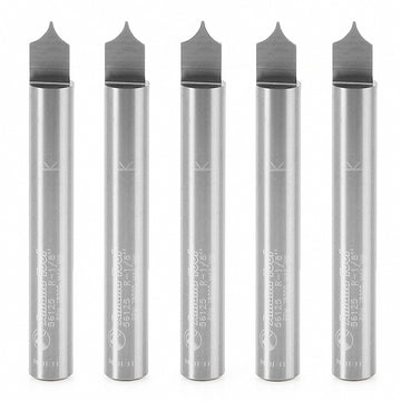 Amana Tool 56125-5, 5-Pack Solid Carbide Point Cutting Roundover 1/8 R x 1/4 D x 5/16 CH x 1/4 SHK x 2 Inch Long Router Bits for Beadboards