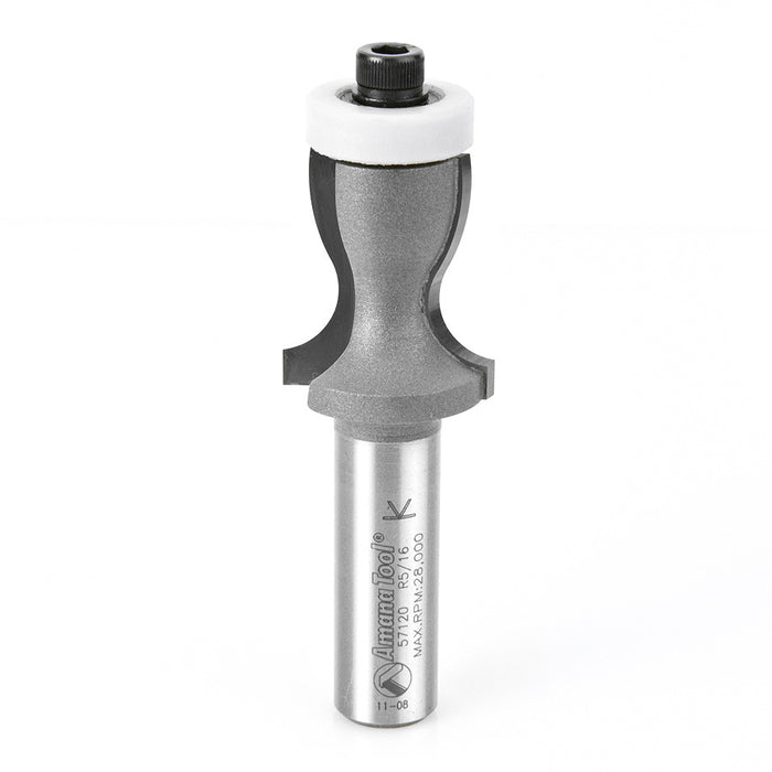 Amana Tool 57120 Carbide Tipped Countertop No-Drip with Ultra-Glide Radius Bearing Solid Surface 1 D x 1-1/8 CH x 5/16 R