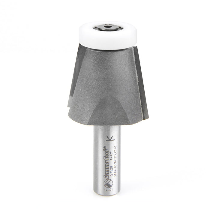 Amana Tool 57129 Carbide Tipped Wilsonart SSV Bowl Solid Surface 1-1/2 D x 1-1/4 CH x 12 Deg Angle x 1/2 Inch SHK Router