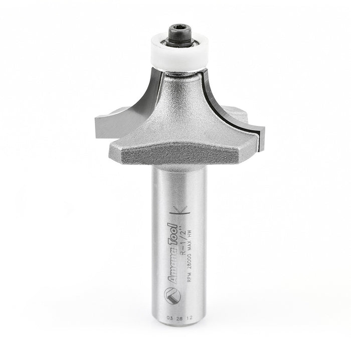 Amana Tool 57139 Carbide Tipped Corner Rounding with Ultra-Glide BB Guide Solid Surface 1-1/2 D x 3/4 CH x 1/2 R x 1/2 I