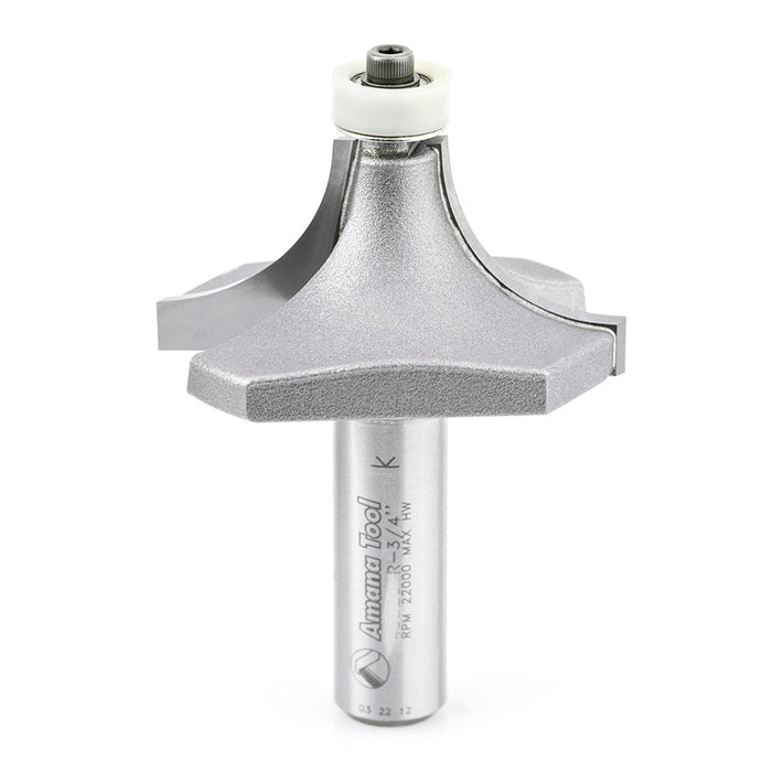 Amana Tool 57141 Carbide Tipped Corner Rounding with Ultra-Glide BB Guide Solid Surface 2 D x 1 Inch CH x 3/4 R x 1/2 SH