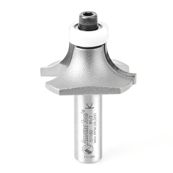 Amana Tool 57190 Carbide Tipped Corner Rounding 1/2 R x 1-5/8 D x 3/4 CH w/ Ultra-Glide Ball Bearing Router Bit