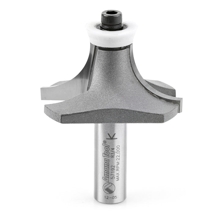 Amana Tool 57192 Carbide Tipped Corner Rounding 3/4 R x 2-1/8 D x 1 Inch CH w/ Ultra-Glide Ball Bearing Router Bit