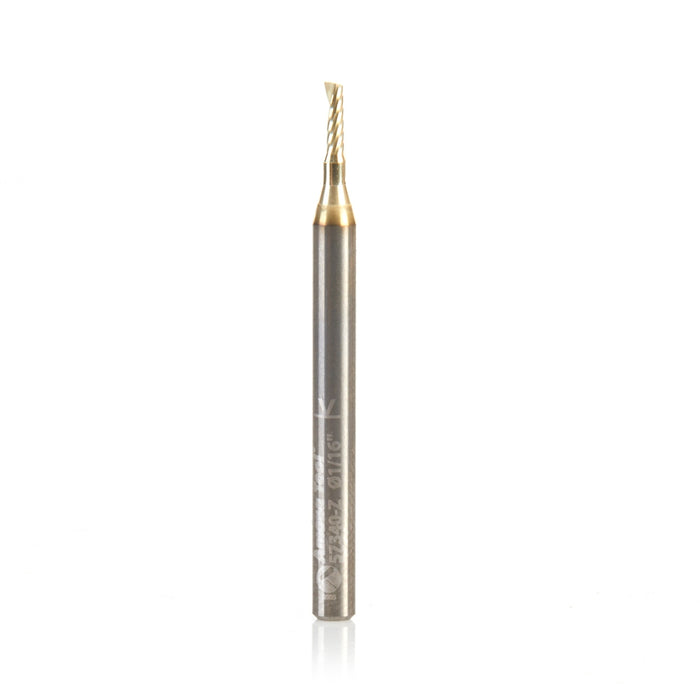 Amana Tool 57340-Z SC Spiral O Single Flute, Improved Surface Finish Aluminum Cutting 1/16 D x 3/16 CH x 1/8 SHK x 1-1/2