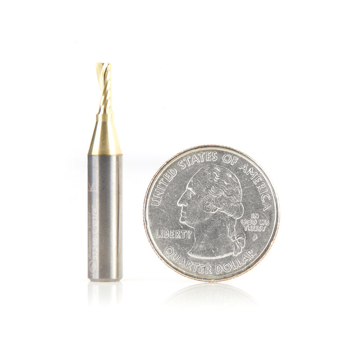 Amana Tool 57346-Z SC Spiral O Single Flute, Improved Surface Finish Aluminum Cutting 1/8 D x 5/16 CH x 1/4 SHK x 1-1/2 