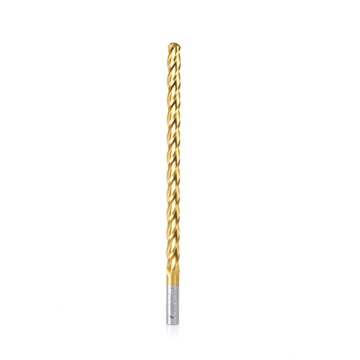 Amana Tool HSS1203 Foam Cutting Ball End 1/2 D x 1/4 R x 8 CH x 1/2 SHK x 10 Inch Long Extended Reach CNC High Speed Ste