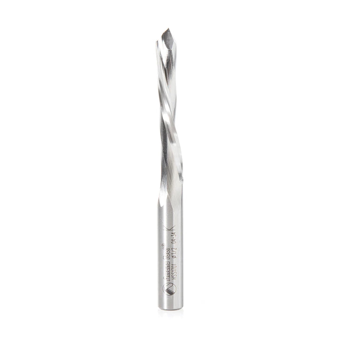 Amana Tool HSS1701 High Speed Steel (HSS) 18° Helix Single Flute 1/2 D x 2-1/4 CH x 1/2 SHK x 5-1/4 Inch Long Down-Cut D