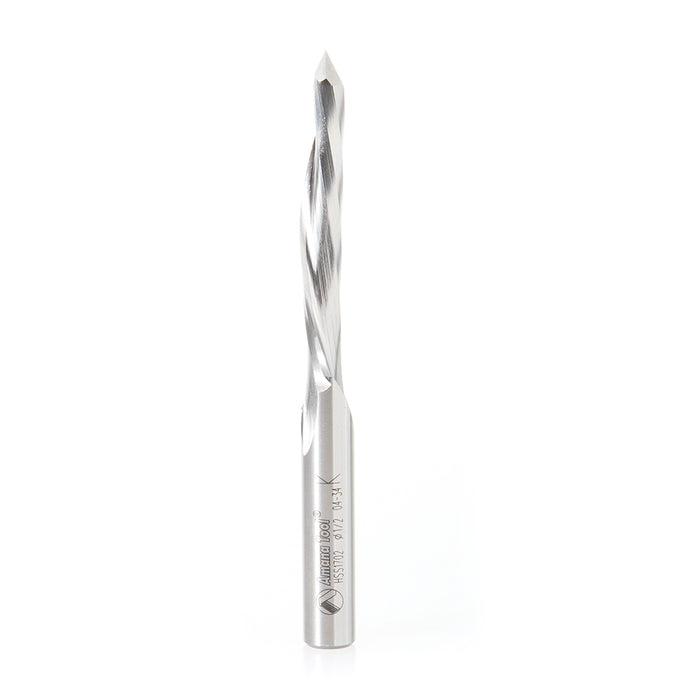 Amana Tool HSS1702 High Speed Steel (HSS) 18° Helix Single Flute 1/2 D x 2-1/2 CH x 1/2 SHK x 5-1/2 Inch Long Down-Cut D