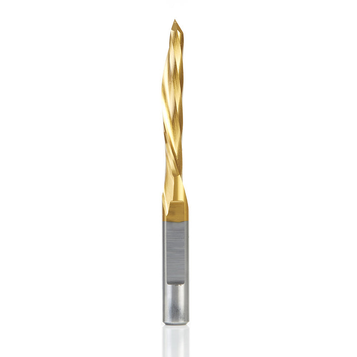 Amana Tool HSS1705TIN TiN Coated Single Flute 1/2 D x 2-1/2 CH x 1/2 SHK x 5-1/2 Inch Long HSS Down-Cut Door Bit for NOR