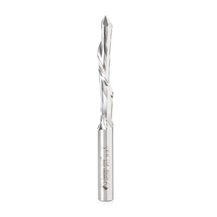 Amana Tool HSS1706 High Speed Steel (HSS) 32° HelixSingle Flute 1/2 D x 2-1/2 CH x 1/2 SHK x 5-1/2 Inch Long Down-Cut Do